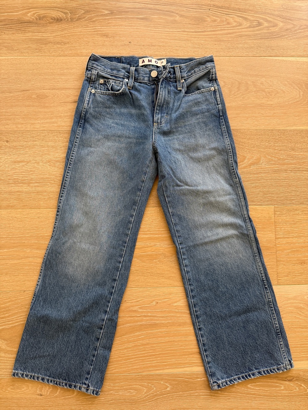 AMO Women's Wide Leg Jeans in Faded Blue 25